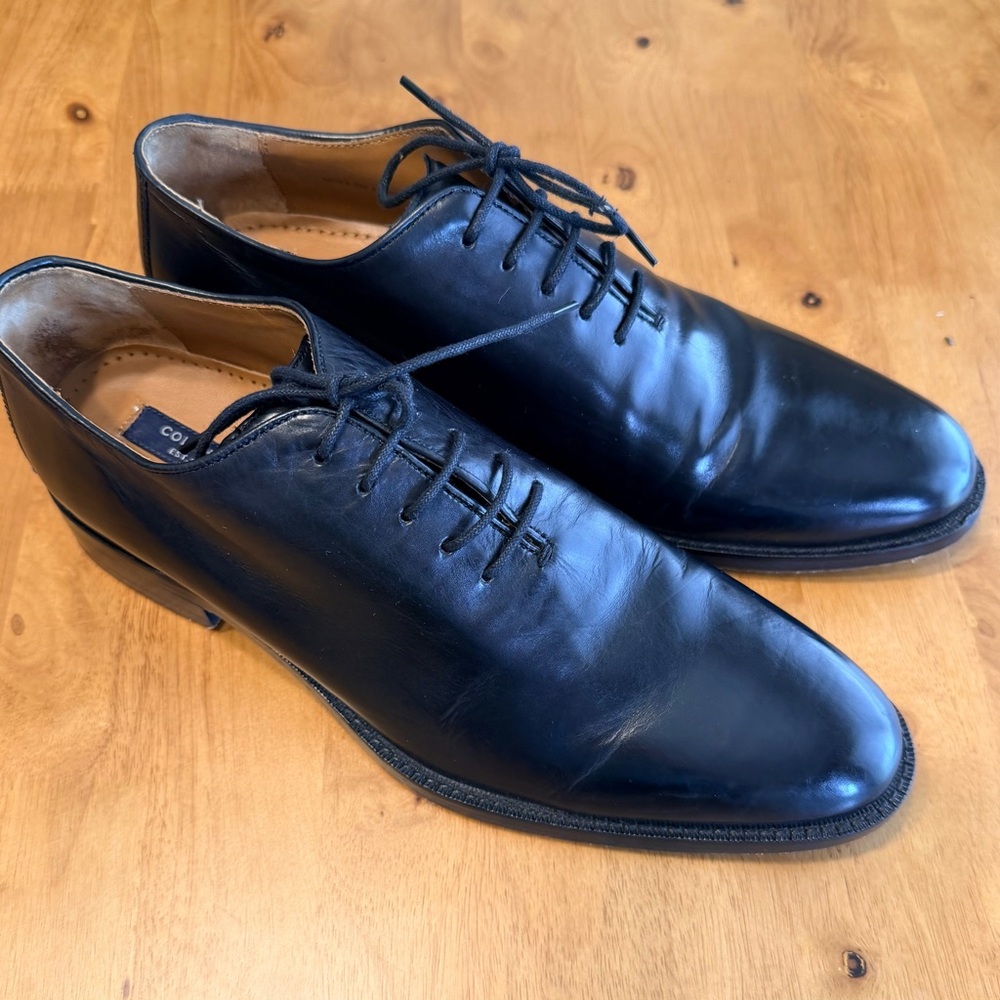 Cole Haan Men's Black Leather Derby Oxfords